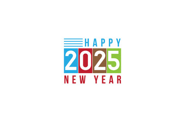 2025 happy new year logo design template vector illustration, Holiday Greeting Card for 2025 year