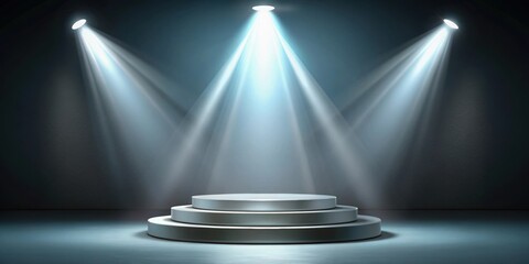 Obraz premium Podium with spotlight for awards or product display , podium, spotlight, awards, product, display, stand