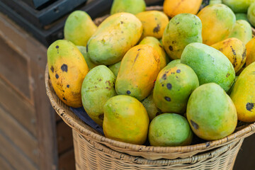Basket of Ripe Mangoes