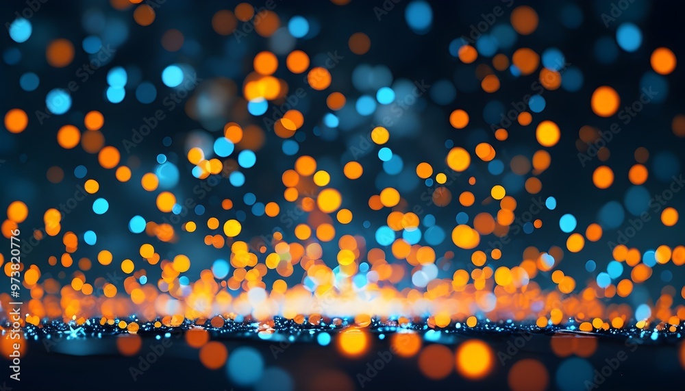 Sticker dreamy scene of mesmerizing glowing bokeh lights in soft focus