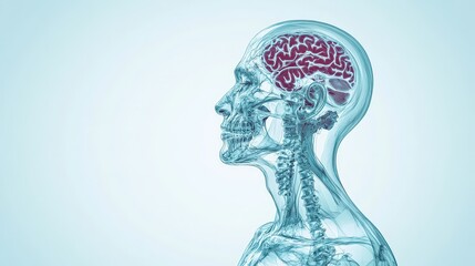 Obraz premium Human Brain Anatomy Illustration.