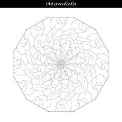 premium Islamic silhouette black and white ornamental round mandala backgrounds .elegant Arabic graphic textured illustration.