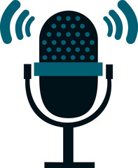 Podcast Mic Icon Illustration