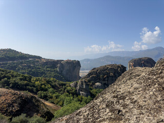 Naklejka premium Sandstone landscape of Meteora, Greece