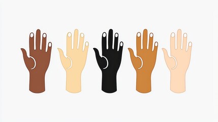 Fototapeta premium Diversity Hands Raised Up Togetherness Symbol Illustration