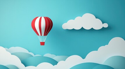 Fototapeta premium Business journey with a parachute, symbolizing business growth and opportunity