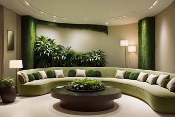 modern living room with plants