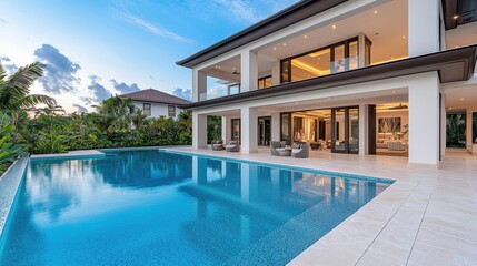 Fototapeta premium Luxury Modern Home with Pool