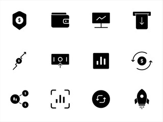 Investment line icons set vector illustration