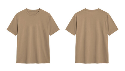 Beige T Shirt Mockup, Front and Back View