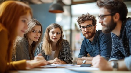 Obraz premium Cross-functional teams developing business engineering strategies for SMEs