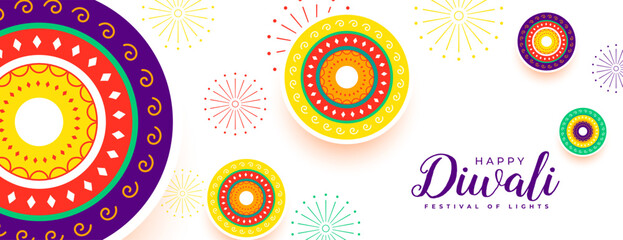 Fototapeta premium decorative shubh diwali festive wallpaper with rangoli design