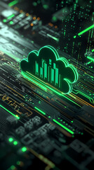 Fototapeta premium Green cloud data storage