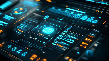 Obraz premium Futuristic Digital Interface Design - 3D Illustration