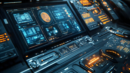 Obraz premium Futuristic Technology Interface 3D Illustration