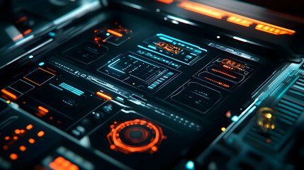 Fototapeta premium Futuristic Interface Design 3D Illustration