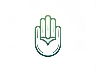 Obraz premium A minimalist illustration of a relaxed hand gesture, palm facing outwards, with fingers curled in, forming a laid-back