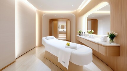 Fototapeta premium Luxury Spa Treatment Room with Minimalist Design