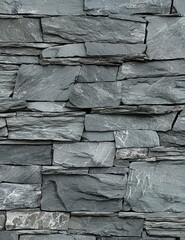 Rugged Slate Stone Wall Texture with Stacked Geometric Pattern for Interior or Exterior Design