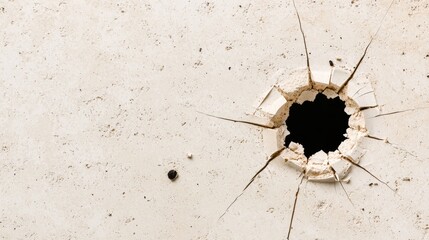 Cracked Concrete Wall Texture With Hole