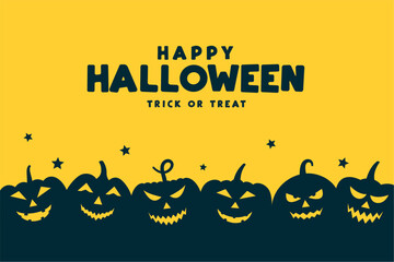 happy halloween trick or treat background with creepy pumpkin
