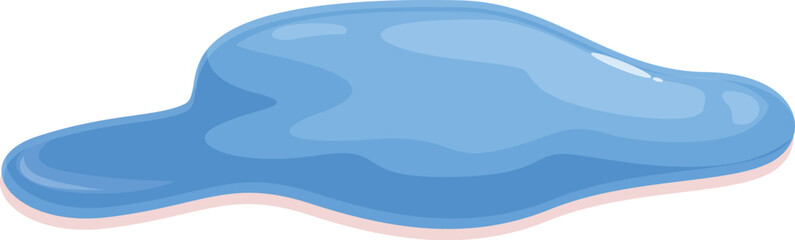 Obraz premium Cartoon puddle of water spreading on the ground