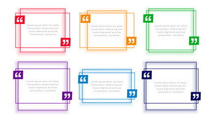 set of testimonial comma frame template for web content and text