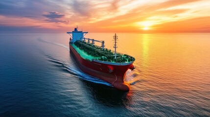 Obraz premium Renewable fuel transport by specialized tanker, showcasing green energy solutions