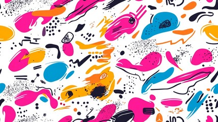 Vibrant Abstract Seamless Background with Colorful Shapes and Patterns for Modern Design Projects
