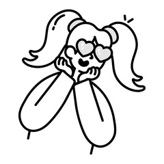 Hand drawn style icon of smartphone touching 