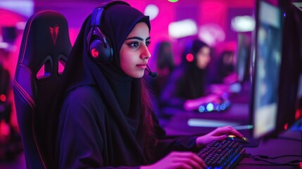 Saudi women in esports, competing in a high-stakes tournament -