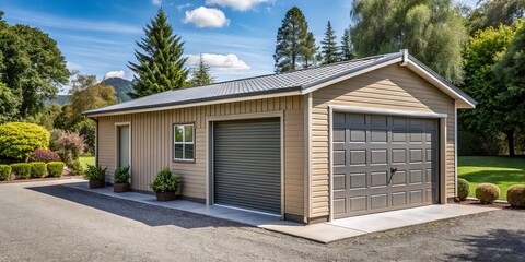 Standalone structure adjacent to the house, offering additional secure storage and parking area for vehicles, bicycles,
