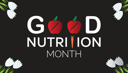 Good Nutrition month is observed every year on November. Medical Healthcare Awareness concept. background, placard, banner template Vector illustration design.