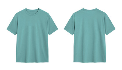 Plain Turquoise Blue T Shirt Mock up with Isolated White Background
