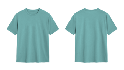 Plain Turquoise Blue T Shirt Mock up with Isolated White Background