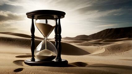 Hourglass Clock Ticking Towards Final Moments, Symbolizing Time Running Out with Urgent Countdown and Imminent Deadline Approaching Fast