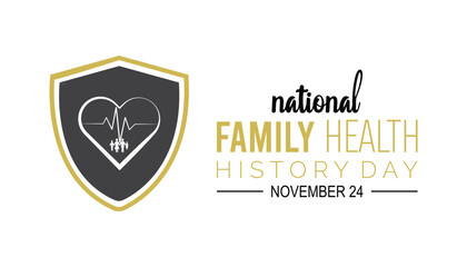 National Family health history day is observed every year on November. Medical Healthcare Awareness concept. background, placard, banner template Vector illustration design.