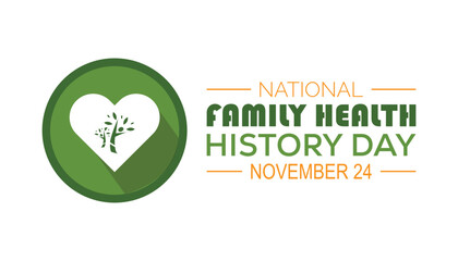 National Family health history day is observed every year on November. Medical Healthcare Awareness concept. background, placard, banner template Vector illustration design.