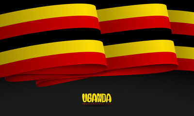 Uganda independence day template with the folded design of the Ugandan flag