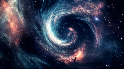 Scene of illustration of motion a galaxy, Camera slow motion with different angles