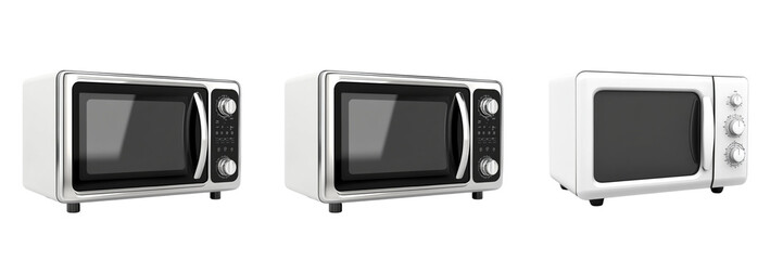 A set of Microwave Oven Isolated in a Transparent Background