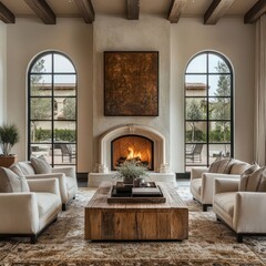 Fototapeta premium Modern Cottage with Arched Windows