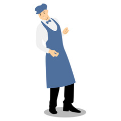 Kitchen Staff Cartoon Illustration. Isolated on White Background. Vector Character Design