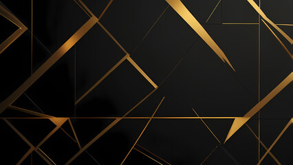 Abstract Black and Gold Geometric Pattern Background