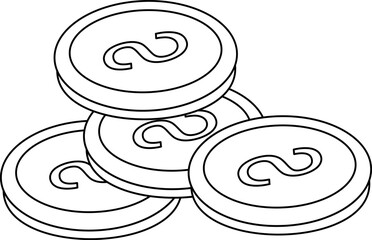 Coin Line Art
