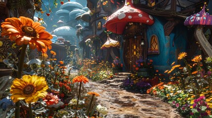 Fototapeta premium Vibrant 3D Gallery with Colorful Frames Showcasing Modern Art in a Contemporary Exhibition Space