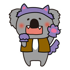 ハロウィンで狼男の仮装をするコアラ