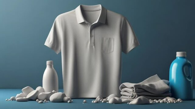 white shirt on the blue background