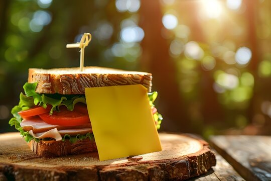 sandwich con nota para personalizar 