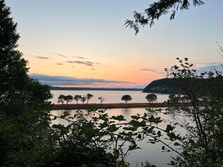 sunset over the river